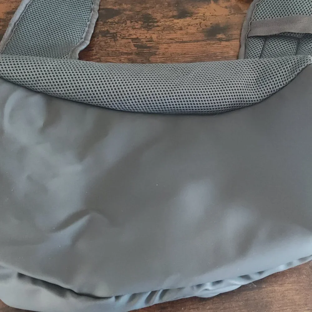 Gray & Blue Mesh Pet Sling Carrier – Adjustable Strap – Small Pet Travel Bag